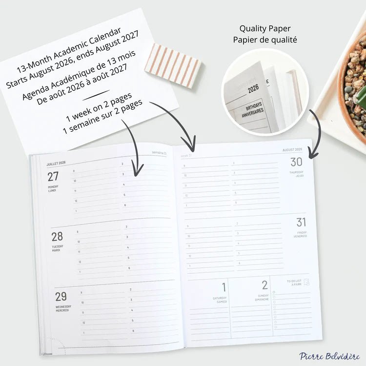 PBI - ACADEMIC AGENDA 2026 - 2027 - MEDIUM 1W/2P - CHIC CAT Office Supplies