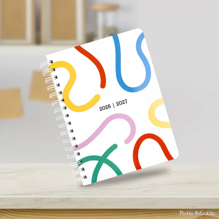PBI - ACADEMIC AGENDA 2026 - 2027 - MEDIUM 1W/2P - COLOURED LINES Office Supplies