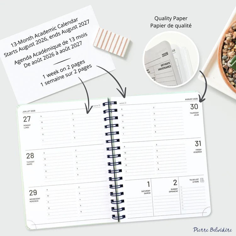 PBI - ACADEMIC AGENDA 2026 - 2027 - MEDIUM 1W/2P - FLOWER TRIO Office Supplies