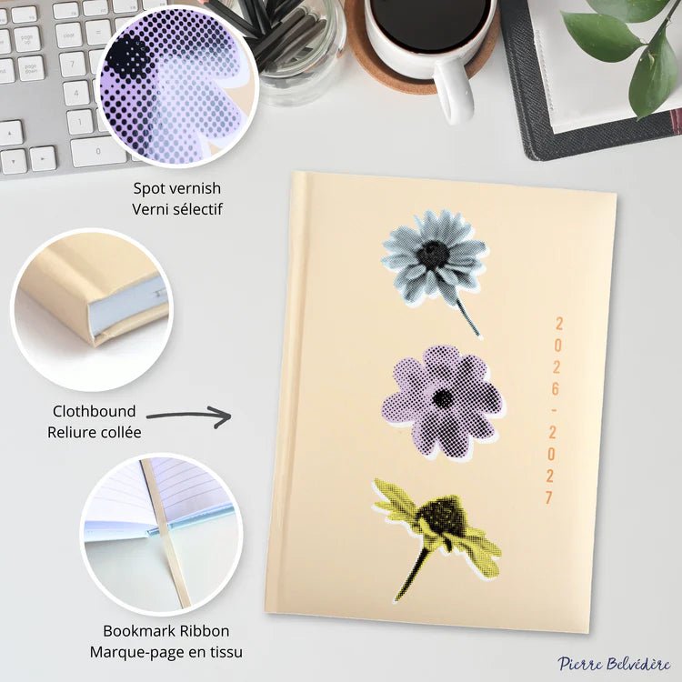 PBI - ACADEMIC AGENDA 2026 - 2027 - MEDIUM 1W/2P - THREE FLOWERS Office Supplies