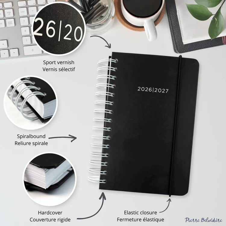 PBI - ACADEMIC AGENDA 2026 - 2027 - SMALL 1D/1P - BLACK Office Supplies