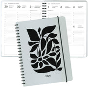 PBI - ANNUAL AGENDA 2026 - LARGE 1W/2P - BLACK FLOWERS Games & Toys