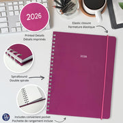 PBI - ANNUAL AGENDA 2026 - LARGE 1W/2P - FUCHSIA Games & Toys