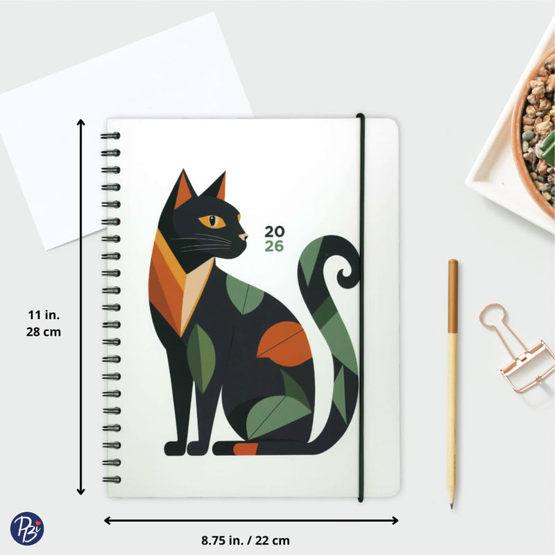 PBI - ANNUAL AGENDA 2026 - LARGE 1W/2P - GEOMETRIC CAT Games & Toys