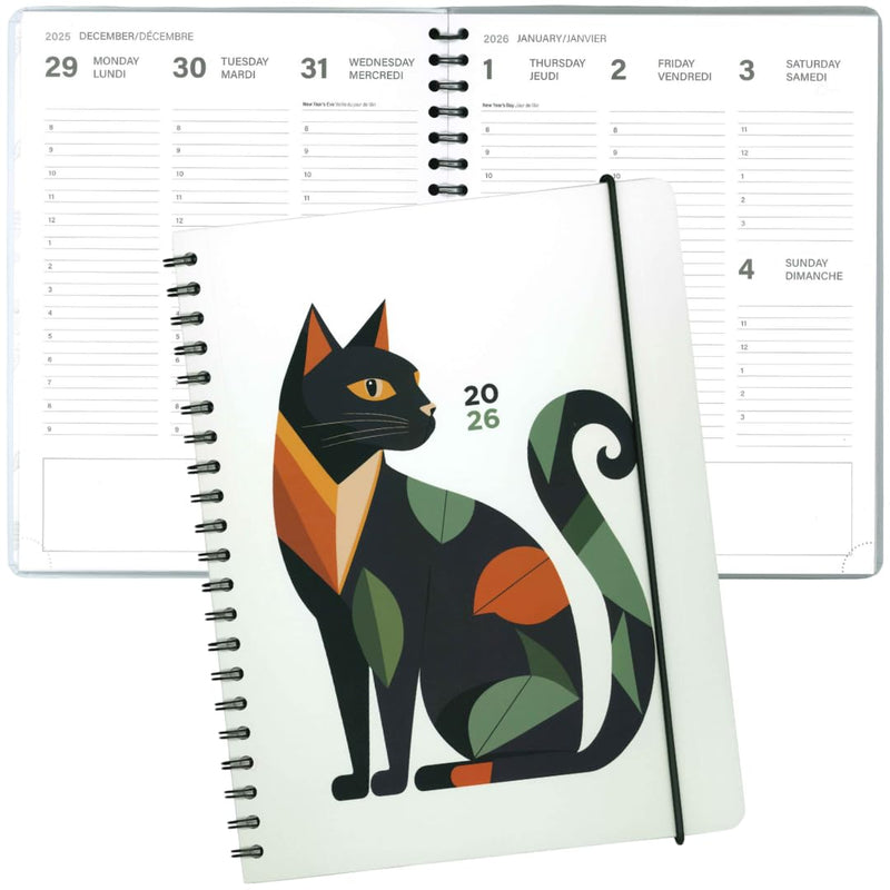 PBI - ANNUAL AGENDA 2026 - LARGE 1W/2P - GEOMETRIC CAT Games & Toys