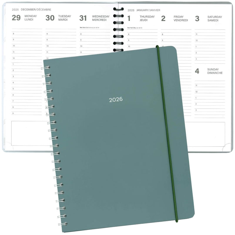 PBI - ANNUAL AGENDA 2026 - LARGE 1W/2P - GREEN SAGE Games & Toys