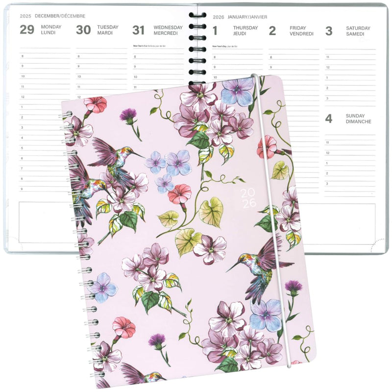 PBI - ANNUAL AGENDA 2026 - LARGE 1W/2P - HUMMINGBIRD AND FLOWERS Games & Toys