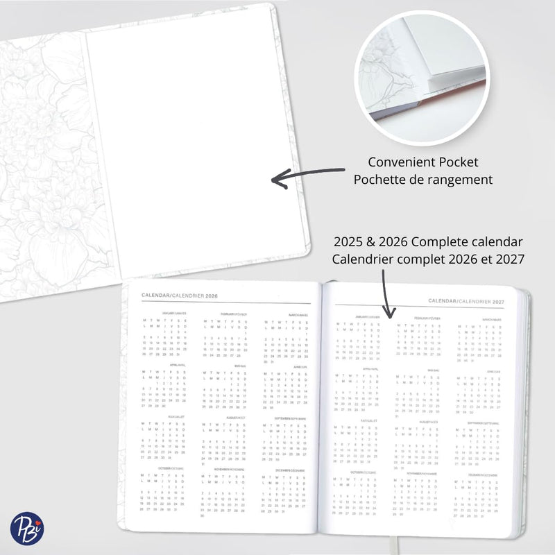 PBI - ANNUAL AGENDA 2026 OMNICO - WHITE FLOWERS Games & Toys