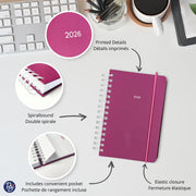 PBI - ANNUAL AGENDA 2026 - SMALL 1D/1P - FUCHSIA Games & Toys