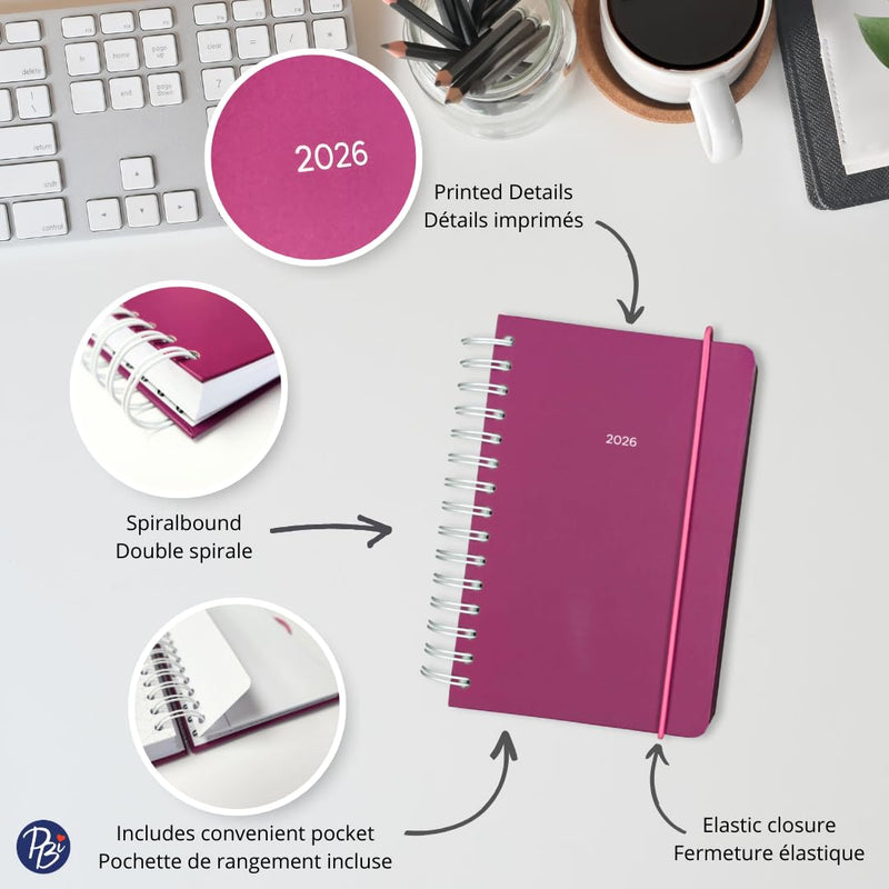 PBI - ANNUAL AGENDA 2026 - SMALL 1D/1P - FUCHSIA Games & Toys