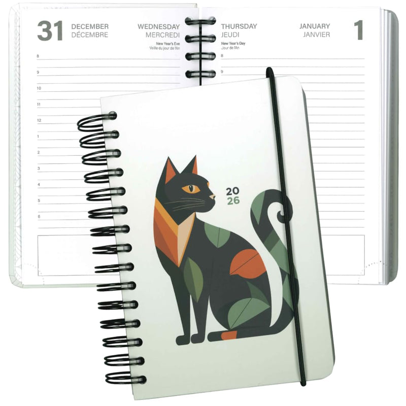PBI - ANNUAL AGENDA 2026 - SMALL 1D/1P - GEOMETRIC CAT Games & Toys