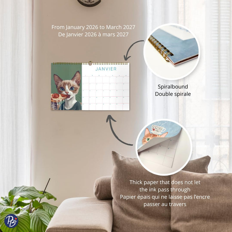 PBI - CALENDRIER 15 MOIS - 2026 - CHATS Games & Toys