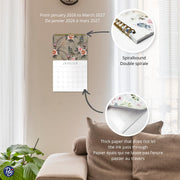 PBI - CALENDRIER 15 MOIS - 2026 - FLEURS CLASSIQUES Games & Toys