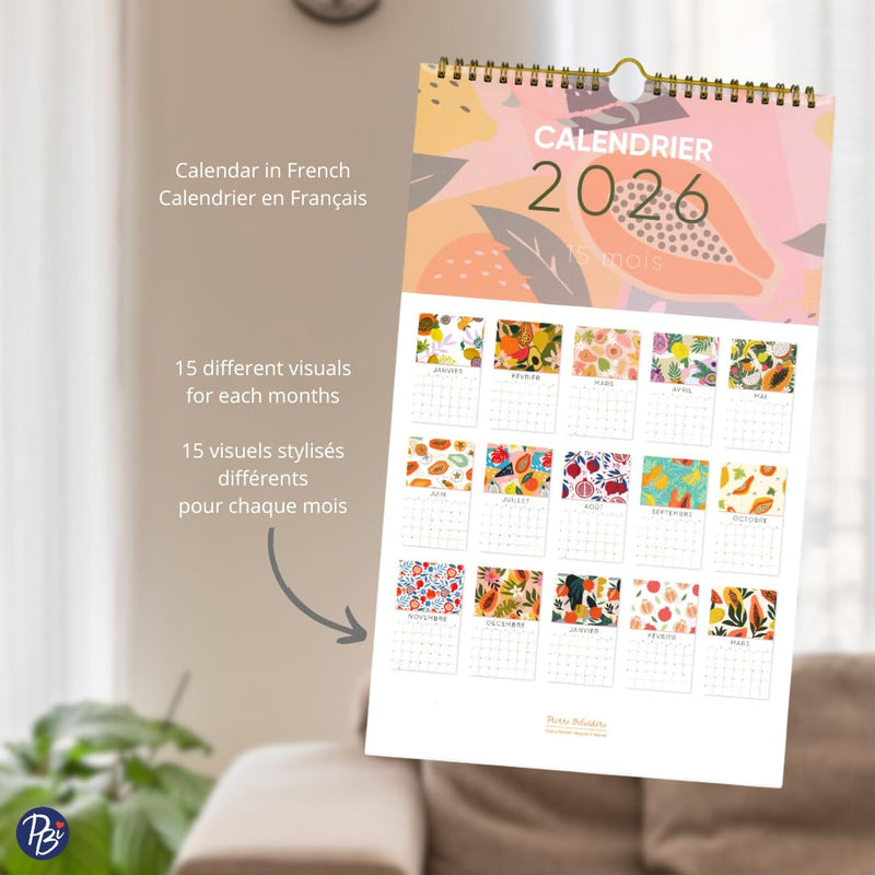PBI - CALENDRIER 15 MOIS - 2026 - PAPAYE ET POMEGRENADE Games & Toys