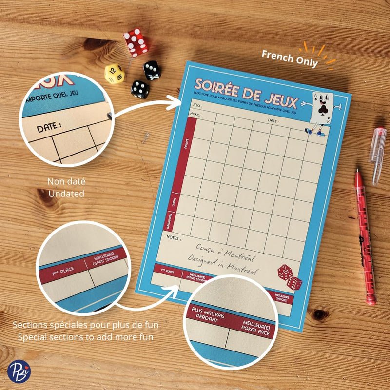 PBI - NOTEPAD - SOIRÉE DE JEUX Games & Toys