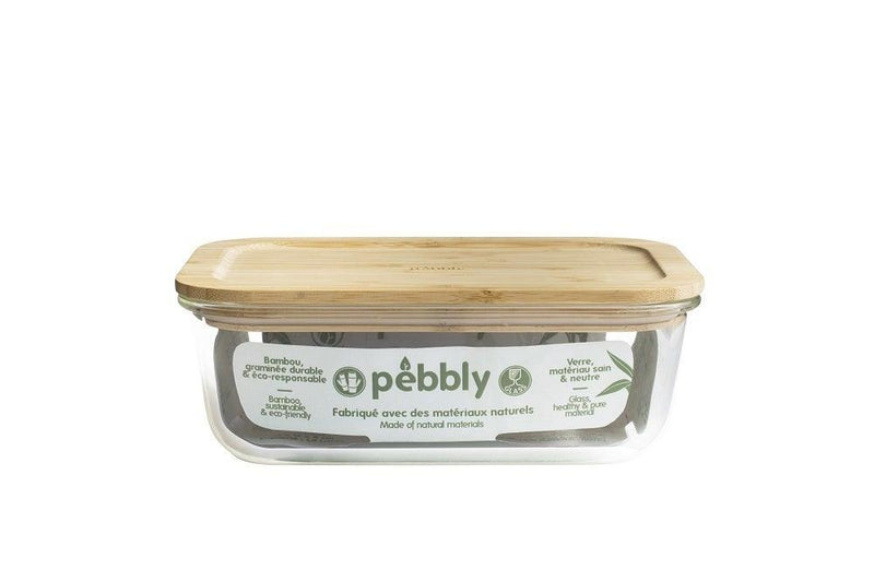 Pebbly - Rect Container W/Bamboo Lid Home & Kitchen 1800ml/60oz