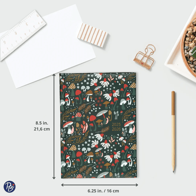 Pierre Belvedere - ACADEMIC AGENDA 2025 - 2026 - MEDIUM - MUSHROOM Office Supplies