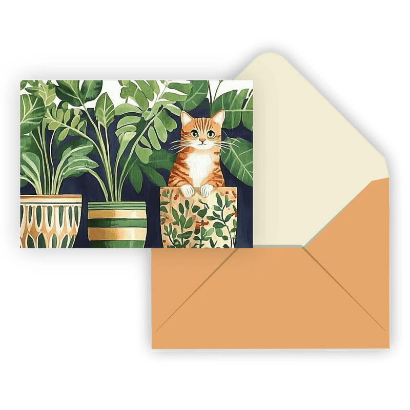 Pierre Belvedere - Indv. Greeting Card / CAT and Plants Toys & Games