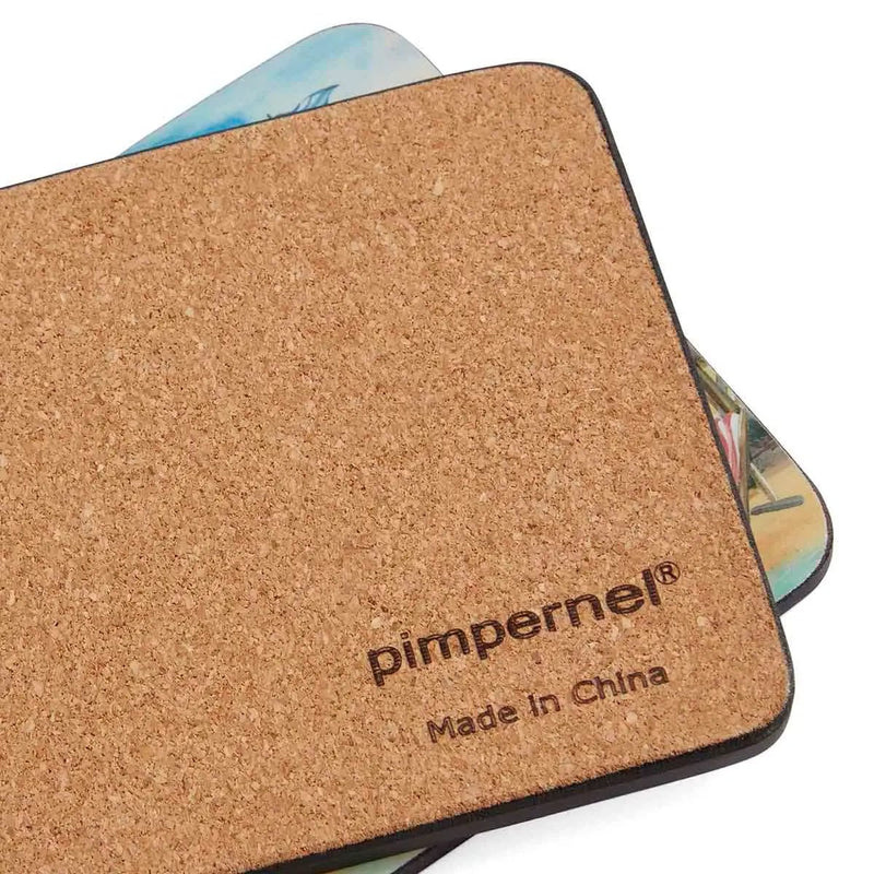Pimpernel - BEACH HUTS COASTERS S/6 Home & Kitchen