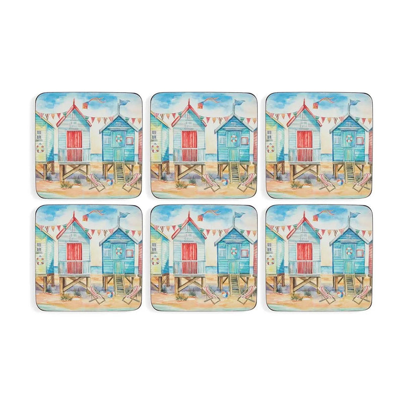 Pimpernel - BEACH HUTS COASTERS S/6 Home & Kitchen