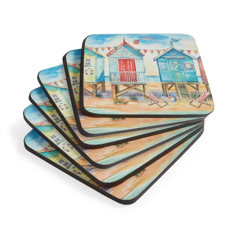 Pimpernel - BEACH HUTS COASTERS S/6 Home & Kitchen