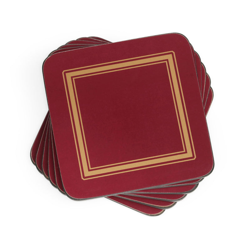 Pimpernel - Classic Burgundy - Classic Burgundy Coasters (Set of 6) | 4 x 4 in Home & Kitchen