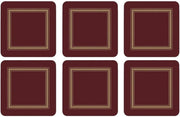 Pimpernel - Classic Burgundy - Classic Burgundy Coasters (Set of 6) | 4 x 4 in Home & Kitchen