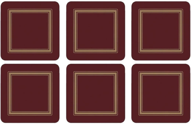 Pimpernel - Classic Burgundy - Classic Burgundy Coasters (Set of 6) | 4 x 4 in Home & Kitchen