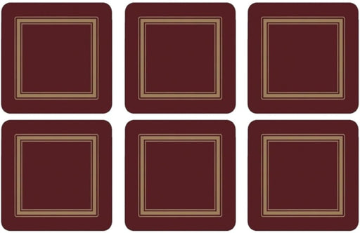 Pimpernel - Classic Burgundy - Classic Burgundy Coasters (Set of 6) | 4 x 4 in Home & Kitchen