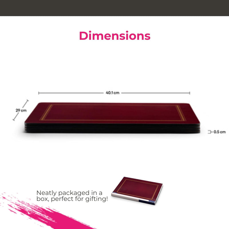 Pimpernel - Classic Burgundy - Placemats (Set of 4) | 15.7 x 11.7 in Home & Kitchen