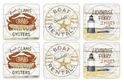 Pimpernel - Coastal Signs Coasters (Set of 6) Home & Kitchen