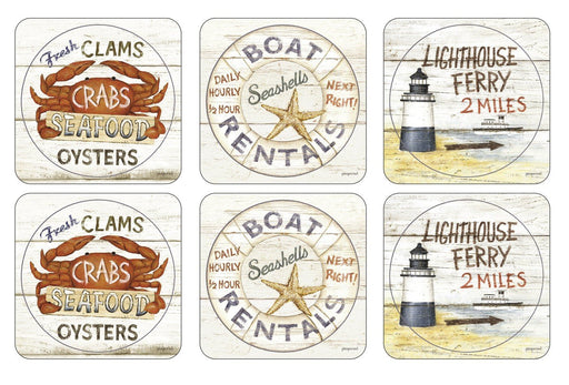 Pimpernel - Coastal Signs Coasters (Set of 6) Home & Kitchen