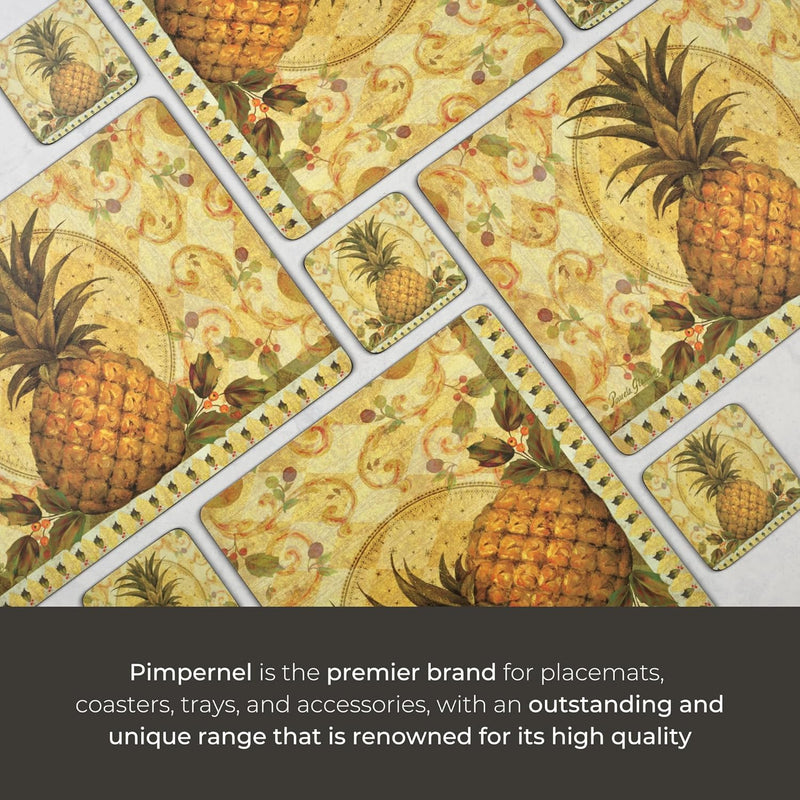 Pimpernel - Golden Pineapple Coasters (Set of 6) | 4 x 4 in Home & Kitchen