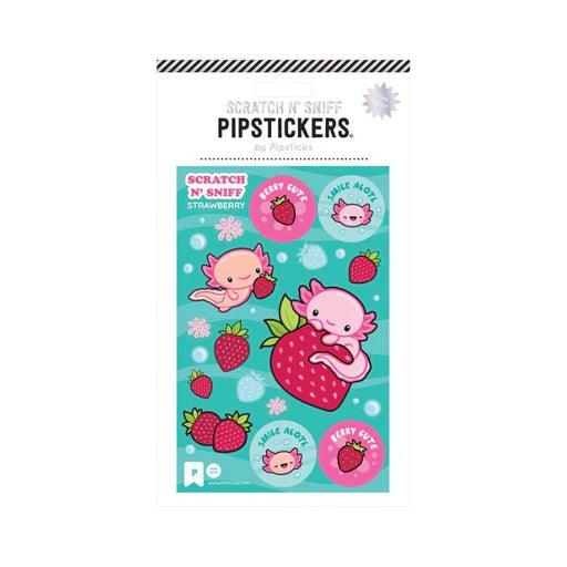 PIPSTICKERS - Berry Cute Axolotl Scratch 'n Sniff Arts & Entertainment
