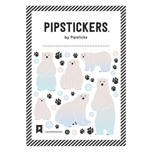 PIPSTICKERS - Fuzzy Polar Bears (4"x4") Arts & Entertainment