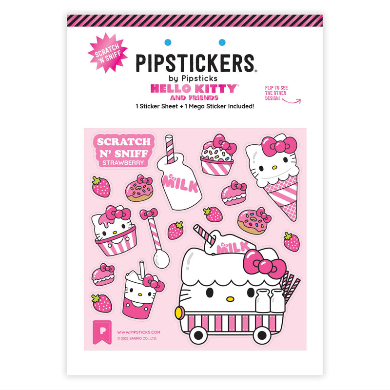 PIPSTICKERS - Hello Kitty Milk Cart Scratch 'n Sniff Arts & Entertainment