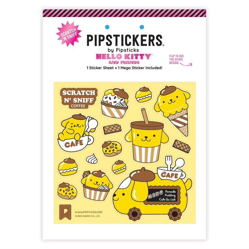 PIPSTICKERS - Pompompurin Café Cruiser Scratch 'n Sniff Arts & Entertainment