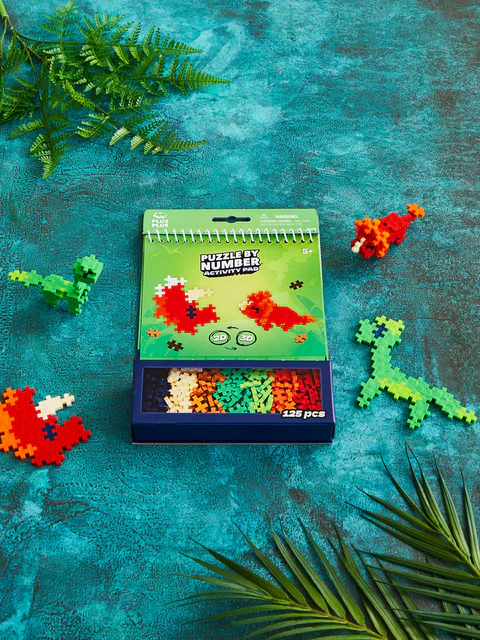 Plus - Plus - PUZZLE BY NUMBER - ACTIVITY PADS - DINOSAURS - 125pcs Toys & Games