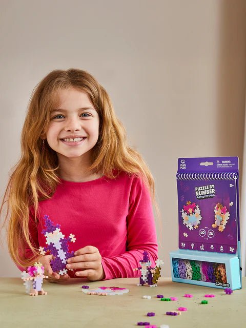 Plus - Plus - PUZZLE BY NUMBER - ACTIVITY PADS - ENCHANTED FOREST - 125PCS Toys & Games