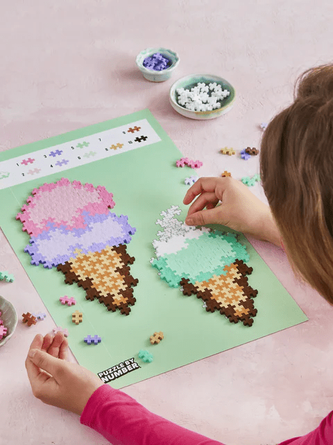 Plus - Plus - PUZZLE BY NUMBER - ICE CREAM CONES - 250pcs Toys & Games