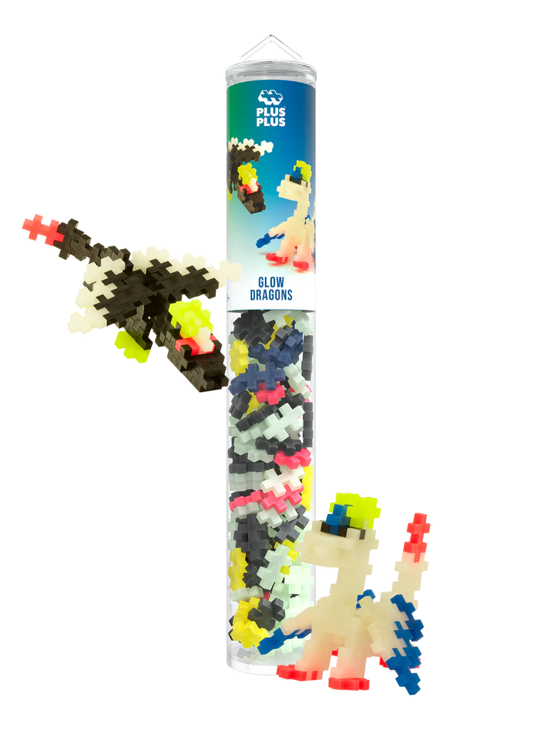 Plus - Plus - TUBE - GLOW DRAGONS - 100pcs Toys & Games