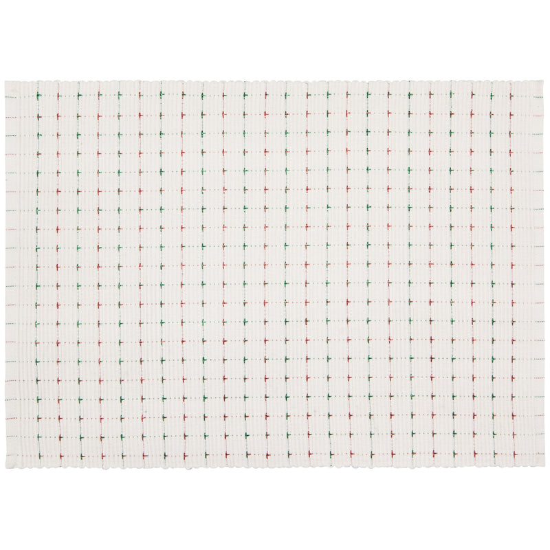 Now Designs - Natural Red Green Ribbed Christmas Placemat