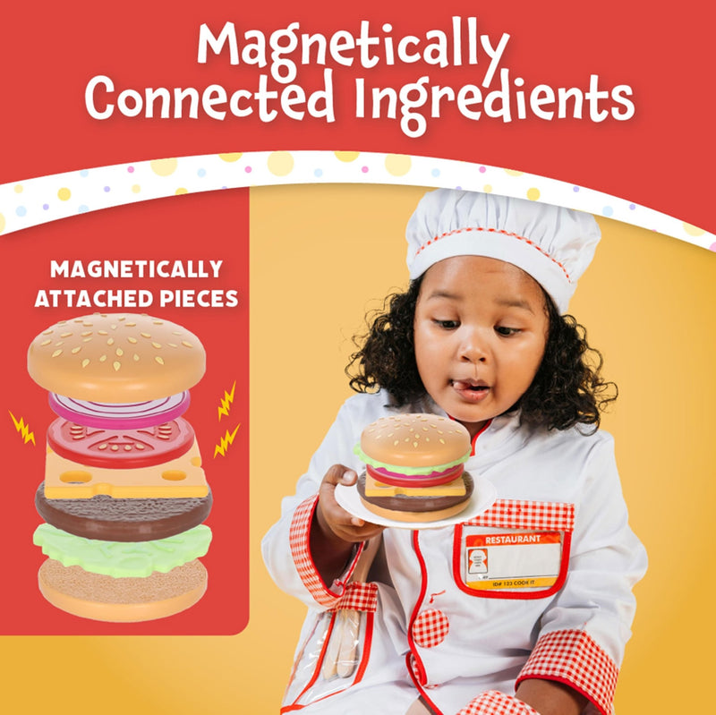 Popular Playthings - Magnetic Build and Grill Hamburger Set Toys & Games