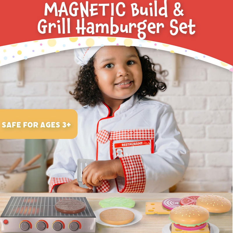 Popular Playthings - Magnetic Build and Grill Hamburger Set Toys & Games