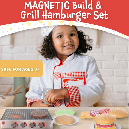 Popular Playthings - Magnetic Build and Grill Hamburger Set Toys & Games