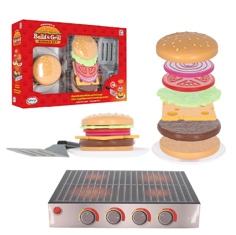 Popular Playthings - Magnetic Build and Grill Hamburger Set Toys & Games