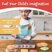 Popular Playthings - Magnetic Build and Grill Hamburger Set Toys & Games