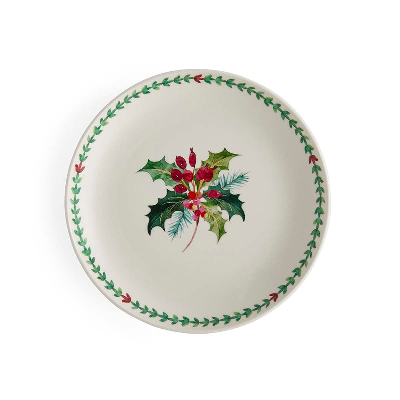 Portmeirion Botanic Garden Christmas Holly & Border salad plate