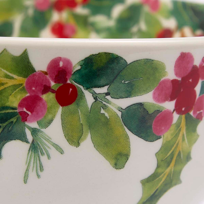 Portmeirion Botanic Garden Christmas Holly Salad Bowl detail