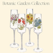 Portmeirion - Botanic Garden - Set of 4 Champagne Flutes (Sunflower, Poppy, Hydrangea, Sweet Pea) | 8 oz Home & Kitchen